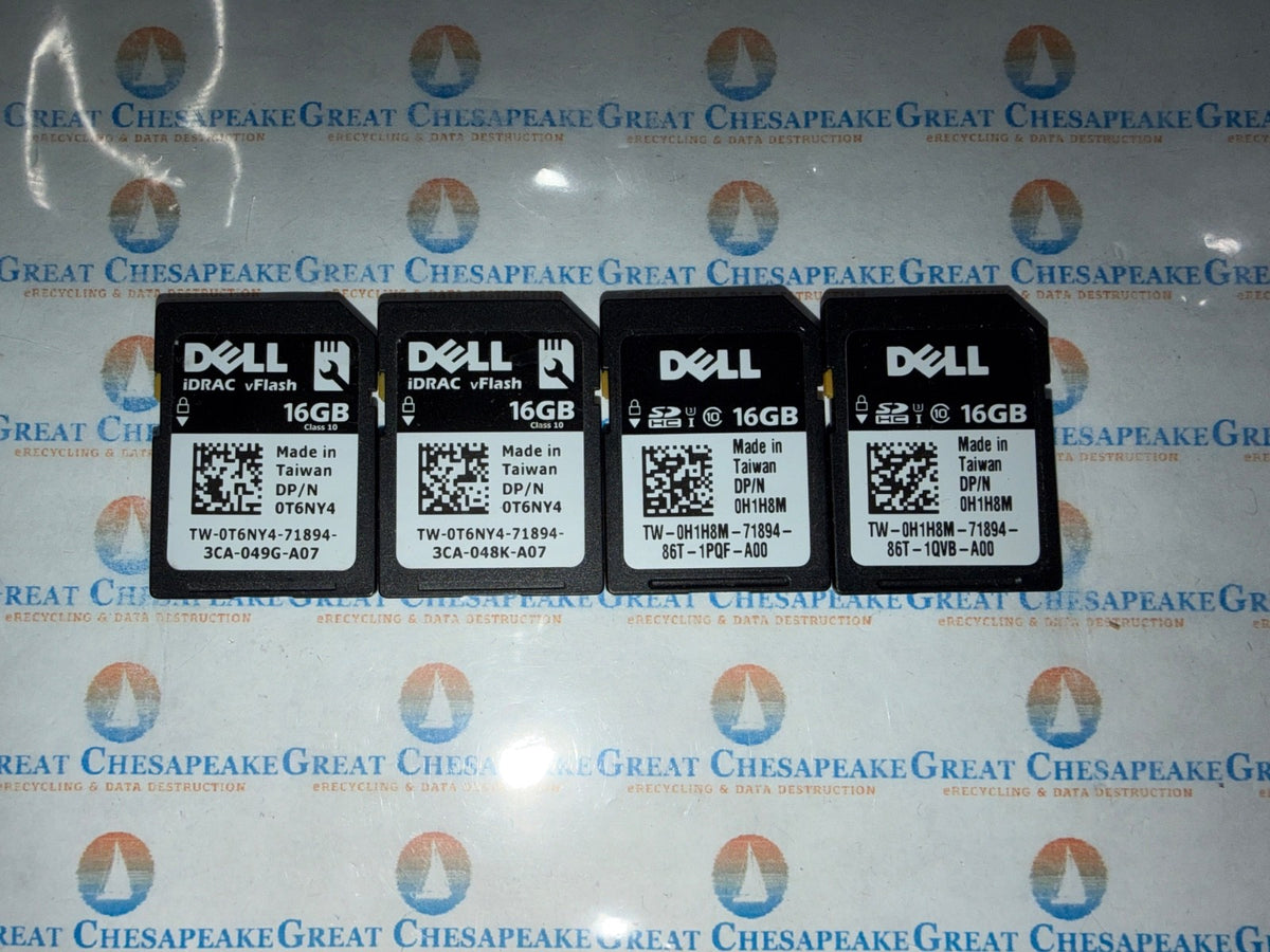 Lot of 4 DELL 0T6NY4 0H1H8M 16GB IDRAC VFLASH CLASS 10 SD CARD MODULE AS SHOWN.