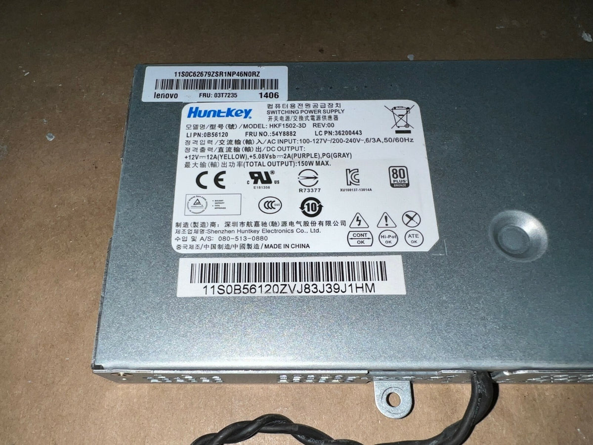 HuntKey HKF1502-3D Power Supply PSU 54Y8882 80 PLUS Bronze TESTED!