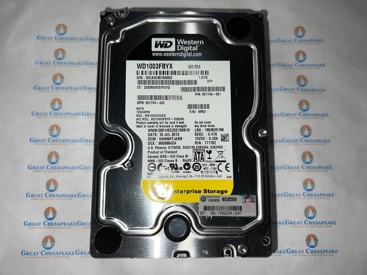 Western Digital WD1003FBYX-708DB0 1TB Enterprise Drive 3.5" SATA TESTED!
