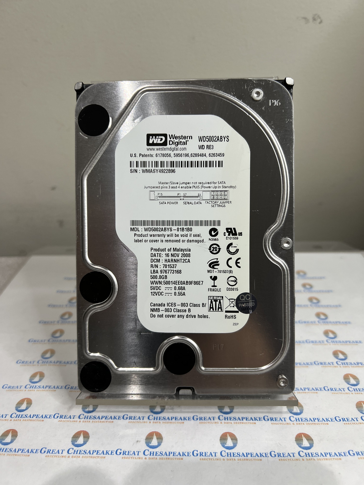 Western Digital RE3 500GB WD5002ABYS-01B1B0 3.5" SATA TESTED!