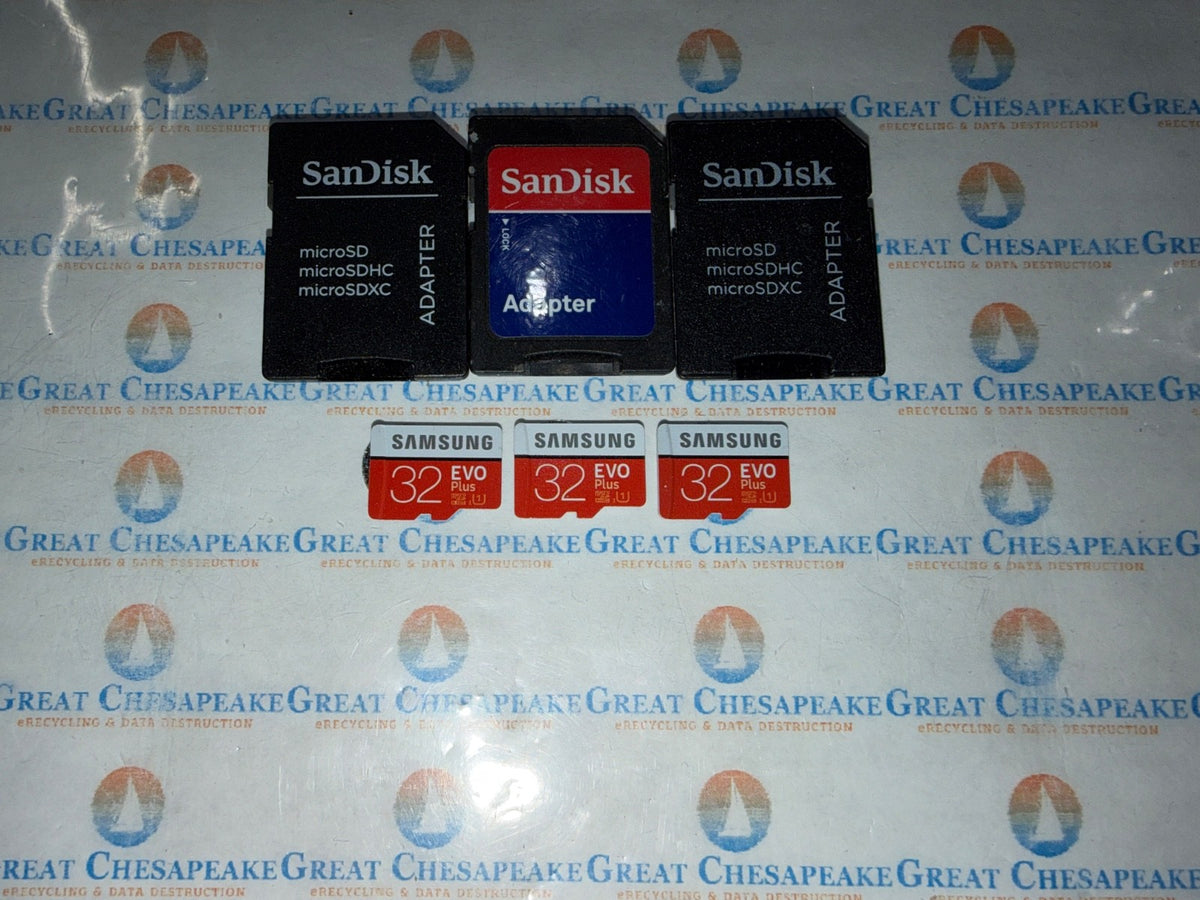 3 Samsung 32GB SDXC Micro Cards As Shown w/Adapters TESTED!