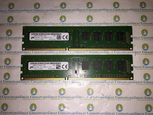 "Lot of 2" Micron MT8KTF51264AZ-1G6P1 8GB Total (4GBx2) DDR3 PC3L-12800U Memory