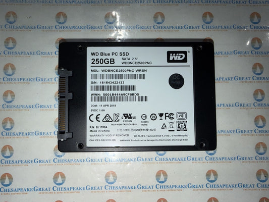 Western Digital WDBNCE2500PNC-WRSN 250GB 2.5" SATA SSD WD Blue TESTED!
