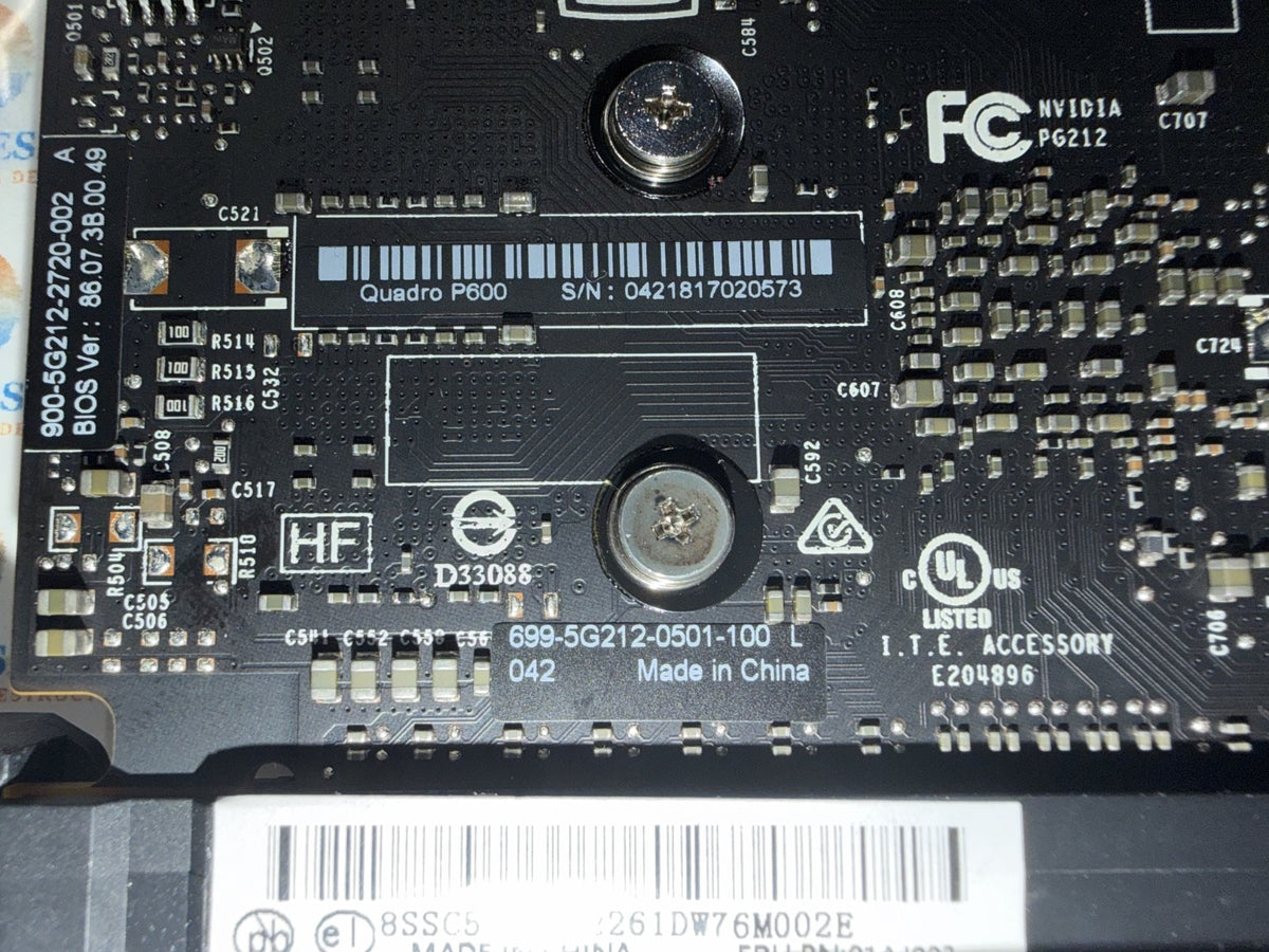 NVIDIA Quadro P600 699-5G212-0501-100 2GB GDDR5 Graphic Card w/Heatsink!