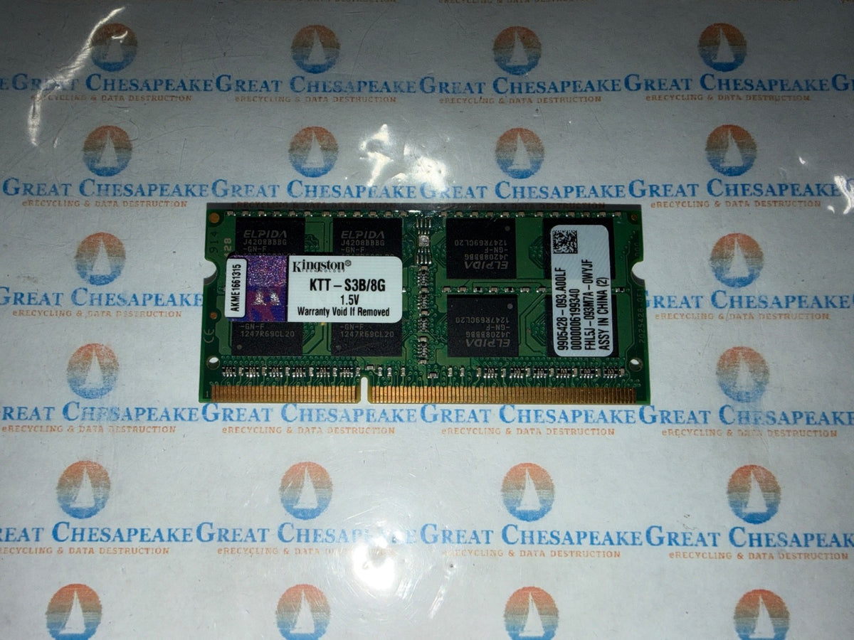 Kingston KTT-S3B/8G 8GB PC3-10600 DDR3 SODIMM 1333MHz TESTED!