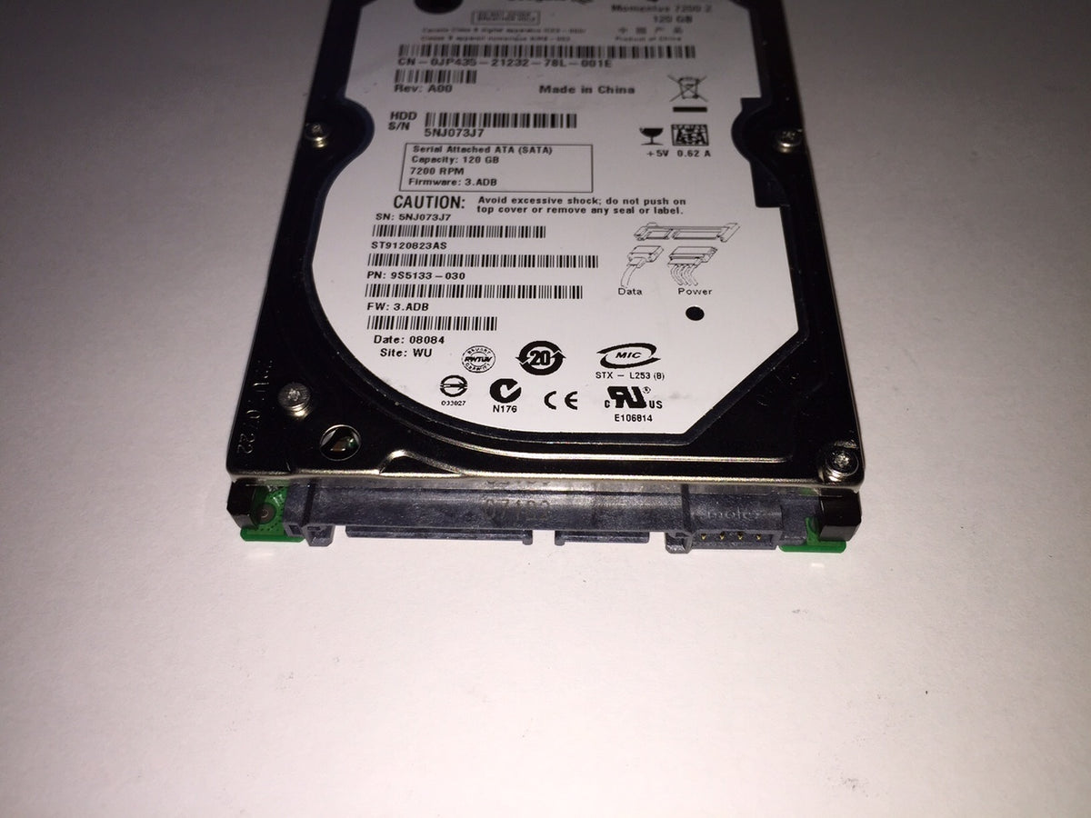 Seagate ST9120823AS Momentus 120GB Internal 7200 RPM 2.5" Hard Drive TESTED!