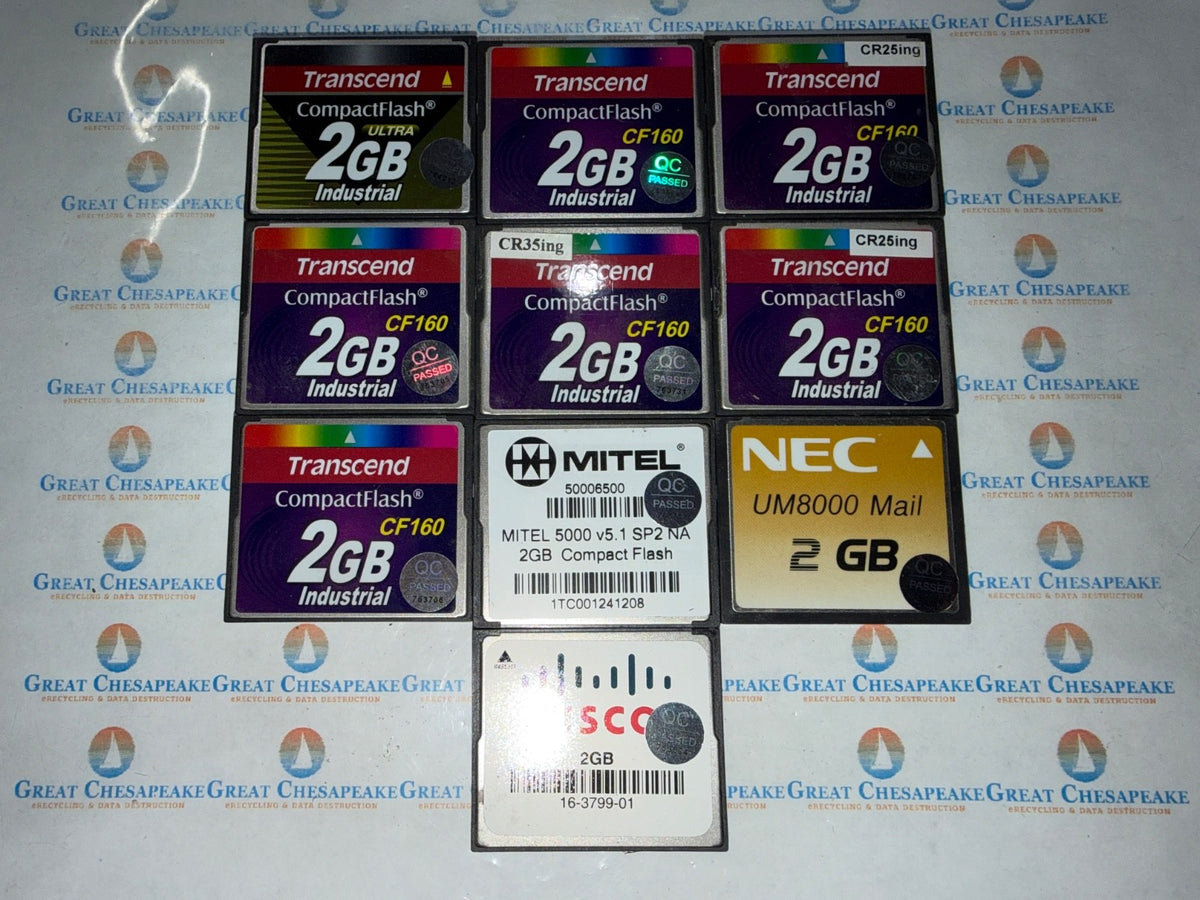 10 Various Brands 2GB Compact Flash Cards As Shown TESTED!