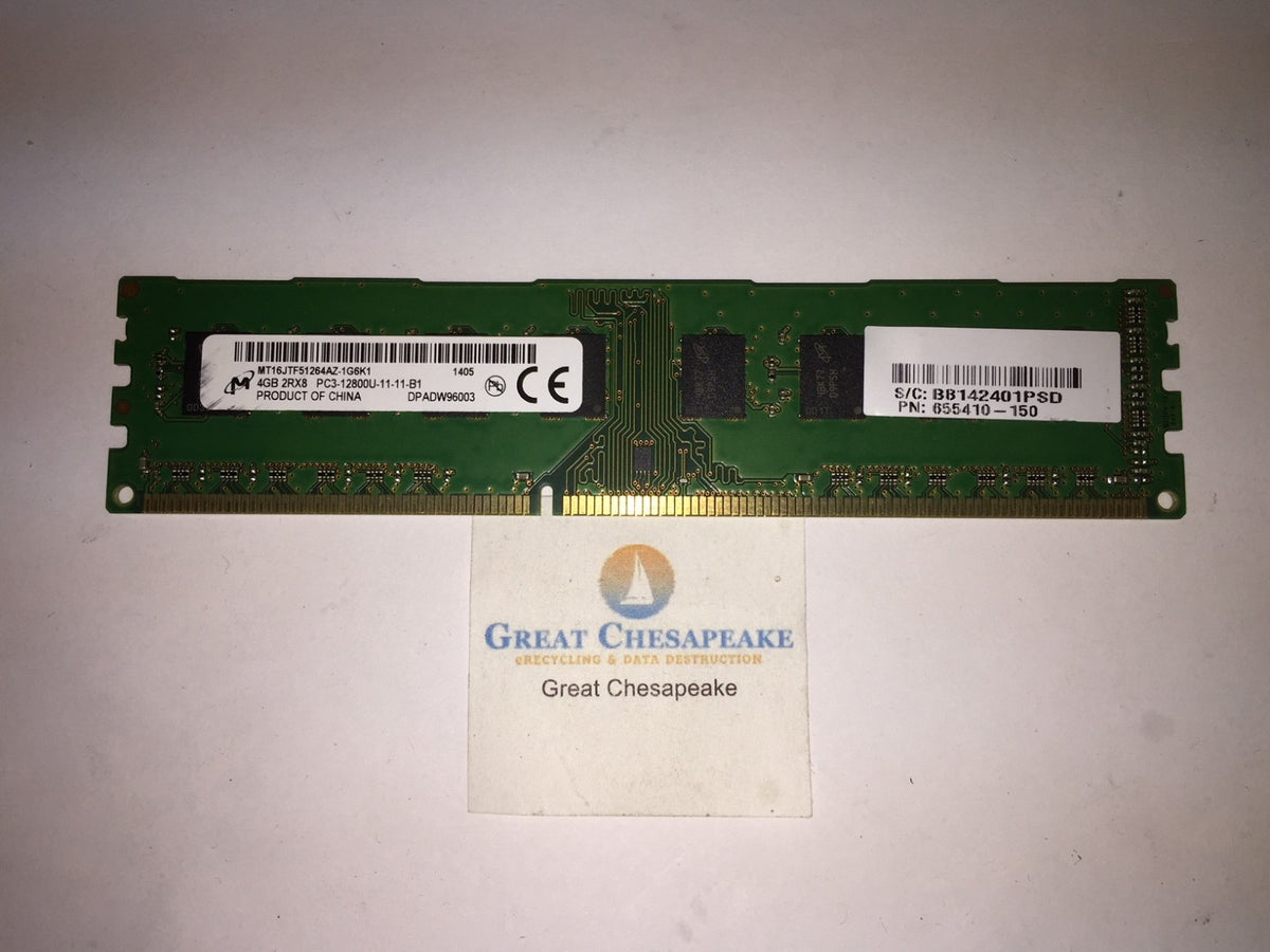 Micron MT16JTF51264AZ-1G6K1 4GB PC3-12800U DDR3 Non-ECC Memory Module TESTED!