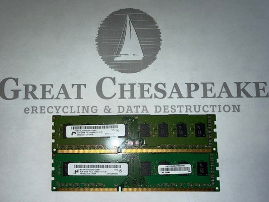 "Lot of 2" Micron MT16KTF51264AZ-1G6M1 8GB Total (4GBx2) PC3-12800U DDR3 NON ECC