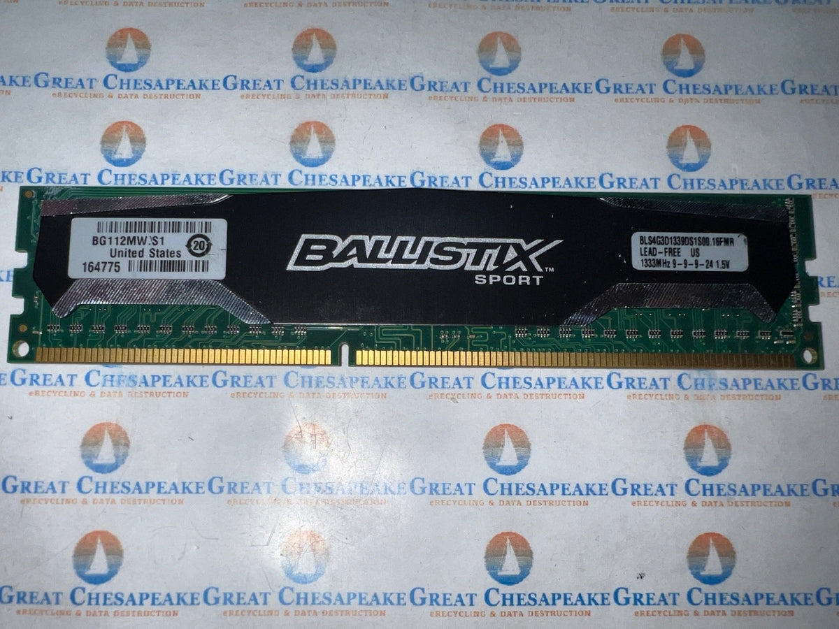 Crucial Ballistix Sport BLS4G3D1339DS1S00.16FMR 4GB PC3-10600U DDR3 RAM TESTED!