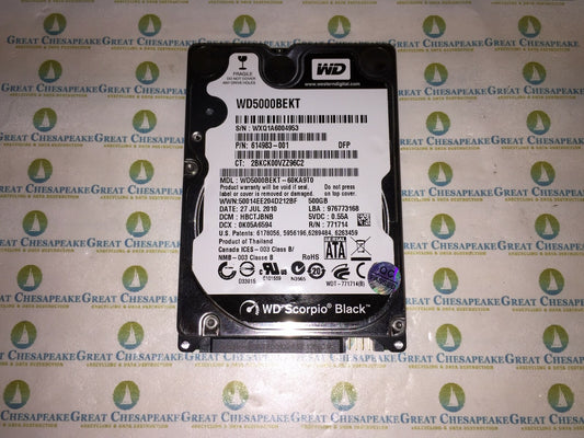 Western Digital WD5000BEKT-60KA9T0 2.5" 500GB Scorpio Black SATA 7200RPM TESTED!