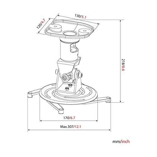NEW AMER Projector Mount - Ceiling Bracket LCD DLP Tilt 360° Swivel 30lbs White!
