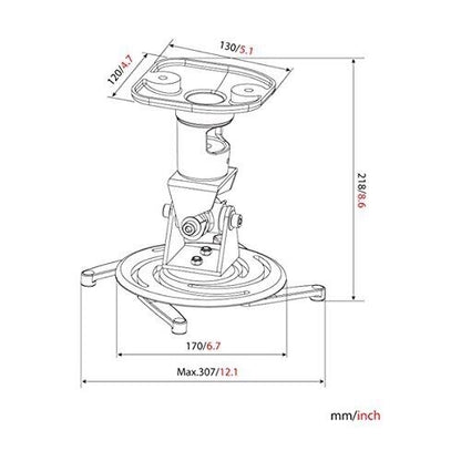 NEW AMER Projector Mount - Ceiling Bracket LCD DLP Tilt 360° Swivel 30lbs White!