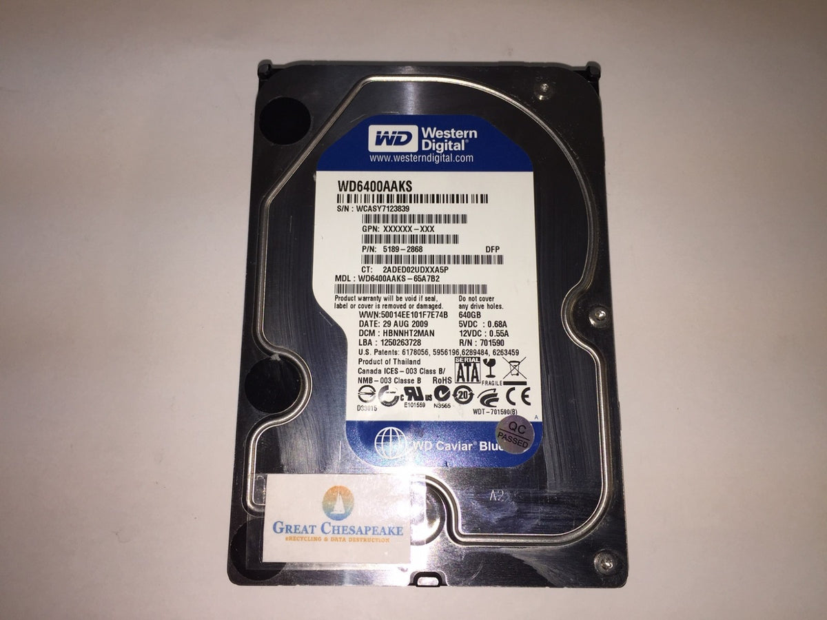 Western Digital WD6400AAKS-65A7B2 Caviar Blue 640GB SATA 7200RPM 3.5" HD TESTED!