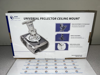 NEW AMER Projector Mount - Ceiling Bracket LCD DLP Tilt 360° Swivel 30lbs White!