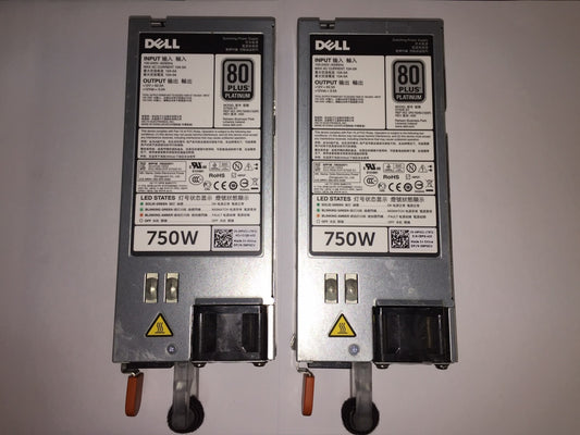 Lot of 2 Dell D750E-S1 09PXCV 750W Switching Power Supply  80+ Platinum TESTED!