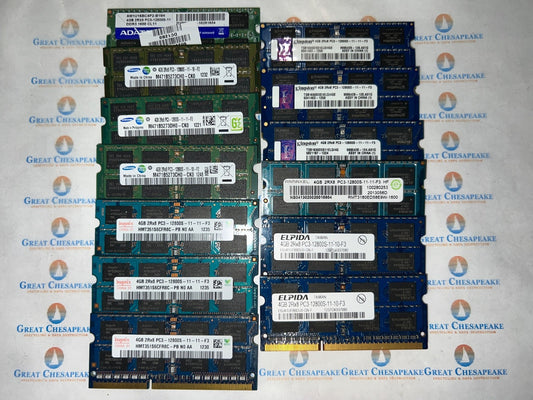 "Lot of 13" Various Brands Models 4GB DDR3 PC3-12800S SODIMM TESTED!
