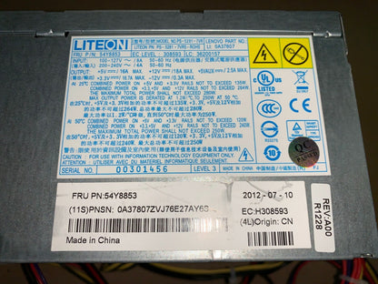 LiteOn PS-5281-7VR 54Y8853  Lenovo ThinkCentre Desktop 250W Power Supply TESTED!