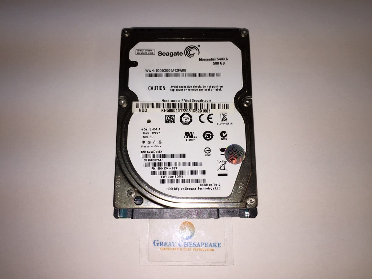 Seagate Momentus ST9500325AS 500GB Internal 5400RPM 2.5" HDD SATA TESTED!