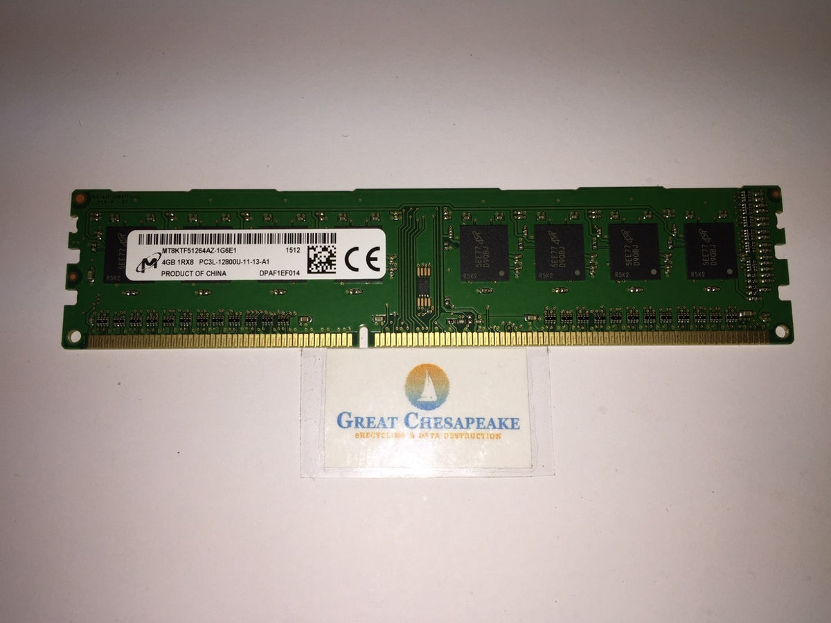 Micron MT8KTF51264AZ-1G6E1 4GB DDR3 PC3L-12800U Non ECC Desktop Ram TESTED!