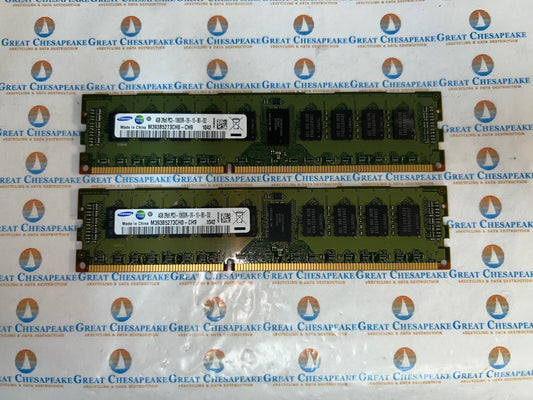Lot of 2 Samsung M393B5273CH0-CH9 8GB Total (4GBx2) PC3-10600R DDR3 ECC Reg Ram!