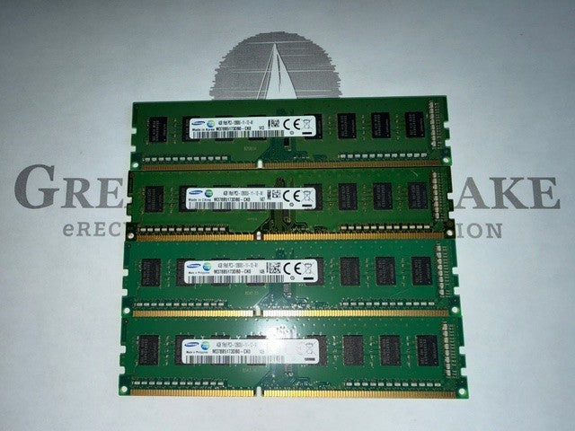 Lot of 4 Samsung M378B5173DB0-CK0 16GB Total (4GBx4) PC3-12800U DDR3 Desktop Ram