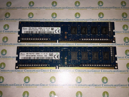 "Lot of 2" Hynix HMT451U6AFR8C-PB 8GB Total (4GBx2) PC3-12800U DIMM DDR3 SDRAM