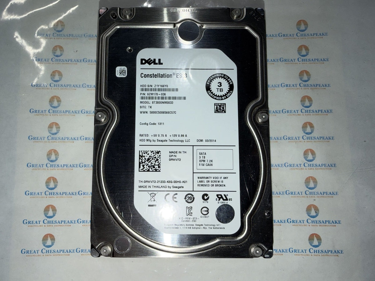 DELL Seagate ST3000NM0033 3TB 3.5" SATA Constellation Enterprise Class TESTED!