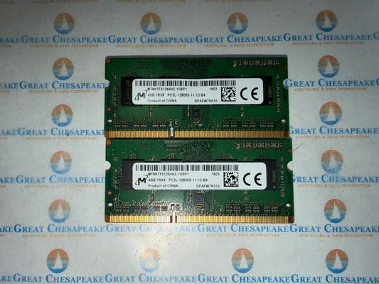 "Lot of 2" Micron MT8KTF51264HZ-1G6P1 8GB Total (4GBx2) PC3L-12800S DDR3 SOIMM