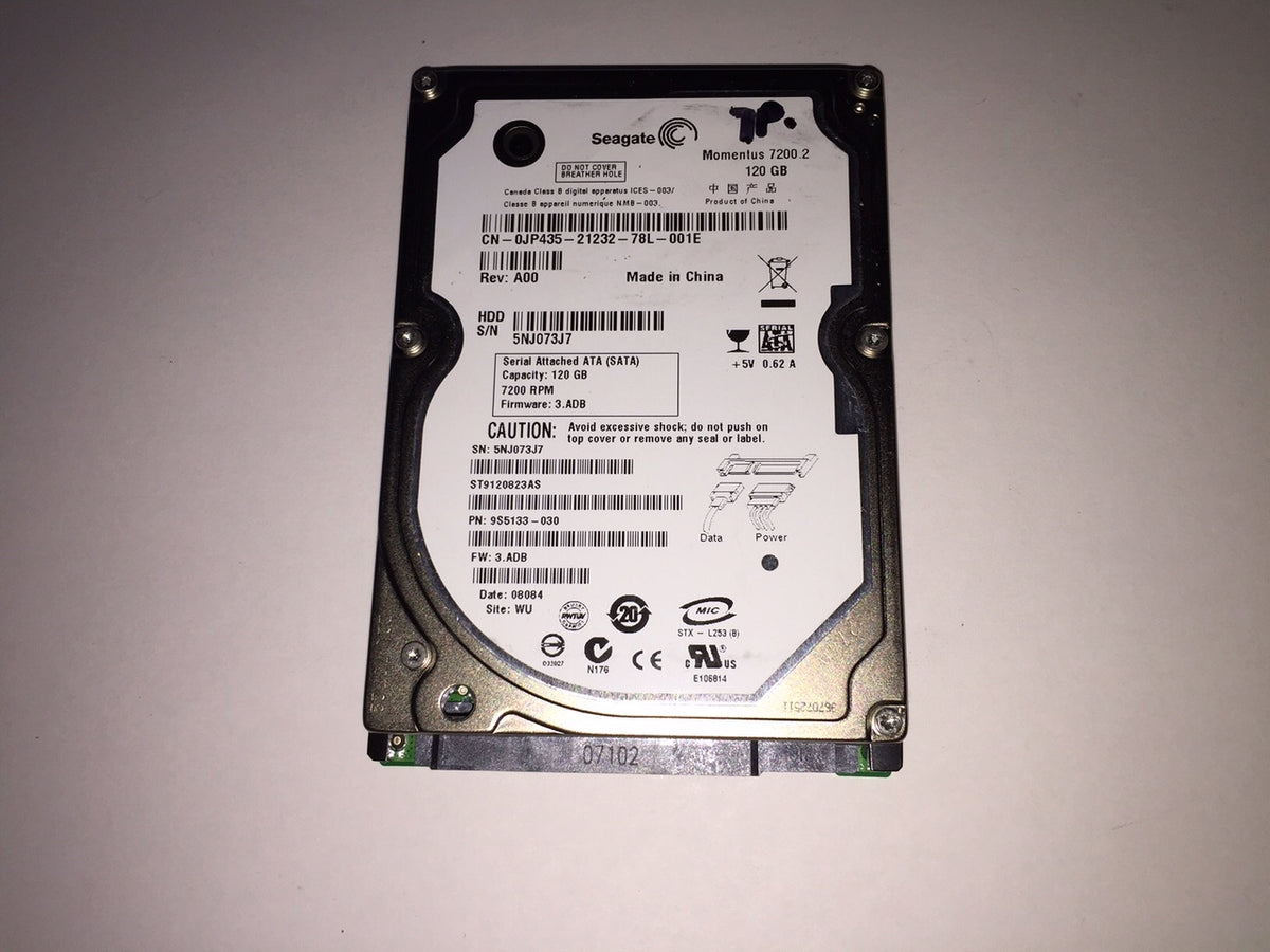 Seagate ST9120823AS Momentus 120GB Internal 7200 RPM 2.5" Hard Drive TESTED!