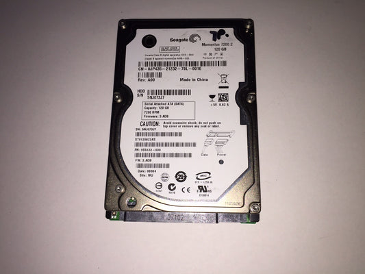Seagate ST9120823AS Momentus 120GB Internal 7200 RPM 2.5" Hard Drive TESTED!