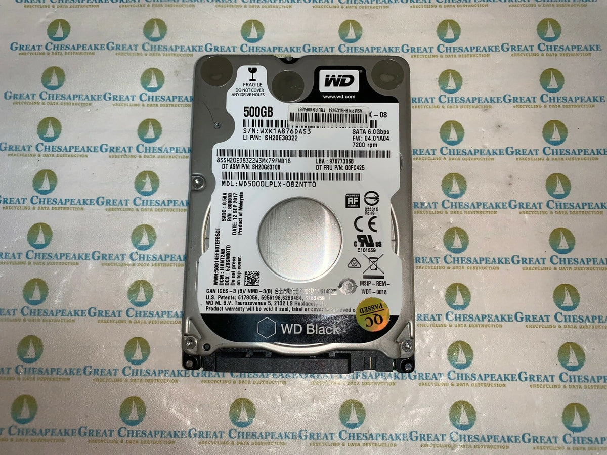 Western Digital WD5000LPLX-08ZNTT0 500GB 2.5" SATA 7200RPM Hard Drive TESTED!