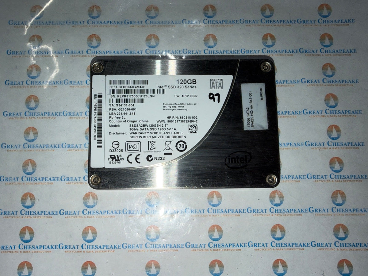 "AS IS" INTEL SSDSA2BW120G3H 320 SERIES 120GB 2.5" SATA SSD 97% Health!