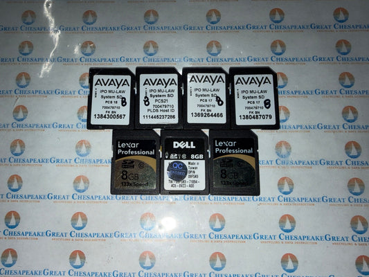 7 Various Brands 8GB SDHC Cards As Shown TESTED!