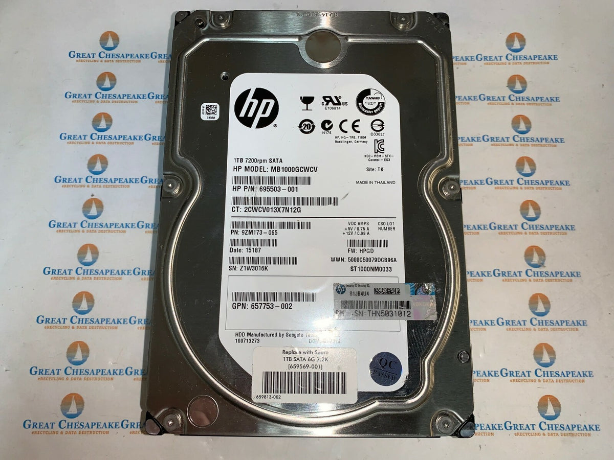 HP MB1000GCWCV 1TB Enterprise 3.5" SATA 695503-001 TESTED!