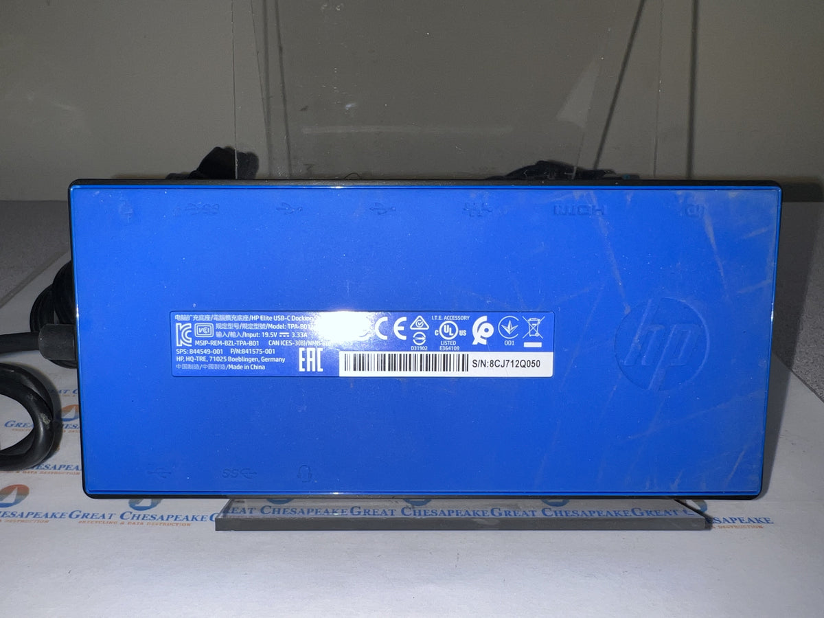 HP  TPA-B01 844549-001 Elite USB-C Docking Station 841575-00 w/90W AC Adapter!