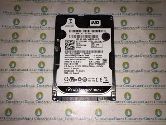Western Digital WD3200BEKT-75PVMT1 Scorpio Black 320GB SATA 7200RPM 2.5" TESTED!