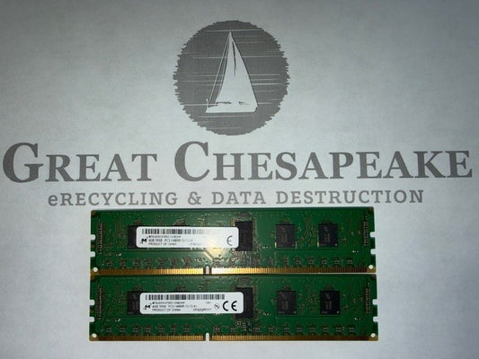 Lot of 2 Micron MT9JSF51272PZ-1G9E2 8GB Total (4GBx2) PC3-14900R DDR3 Server Ram