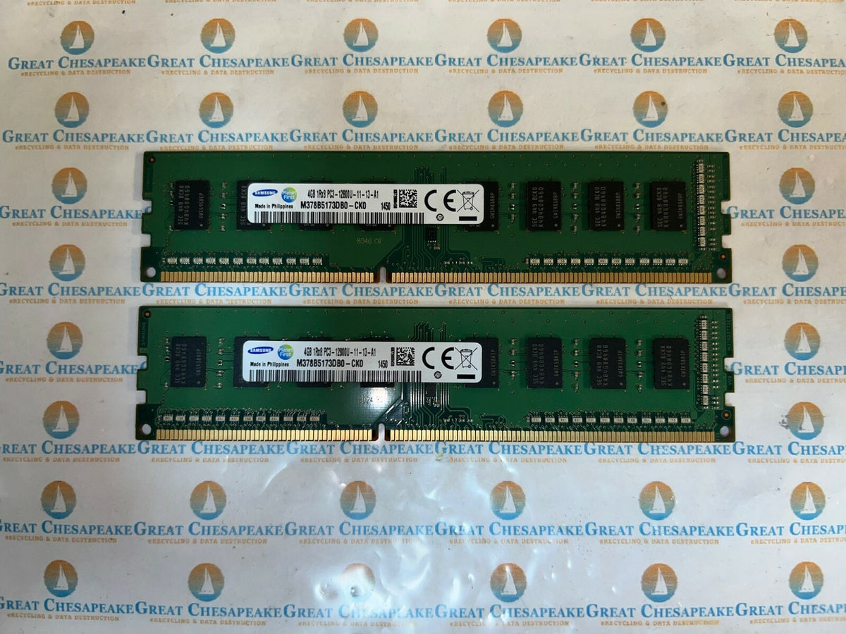 "Lot of 2" Samsung M378B5173DB0-CK0 4GB 8GB Total (4GBx2) PC3-12800 DDR3 TESTED!