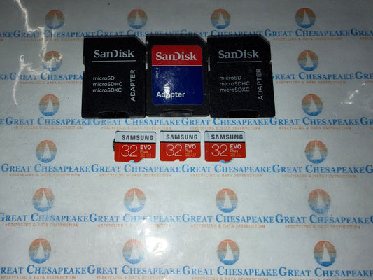 3 Samsung 32GB SDXC Micro Cards As Shown w/Adapters TESTED!