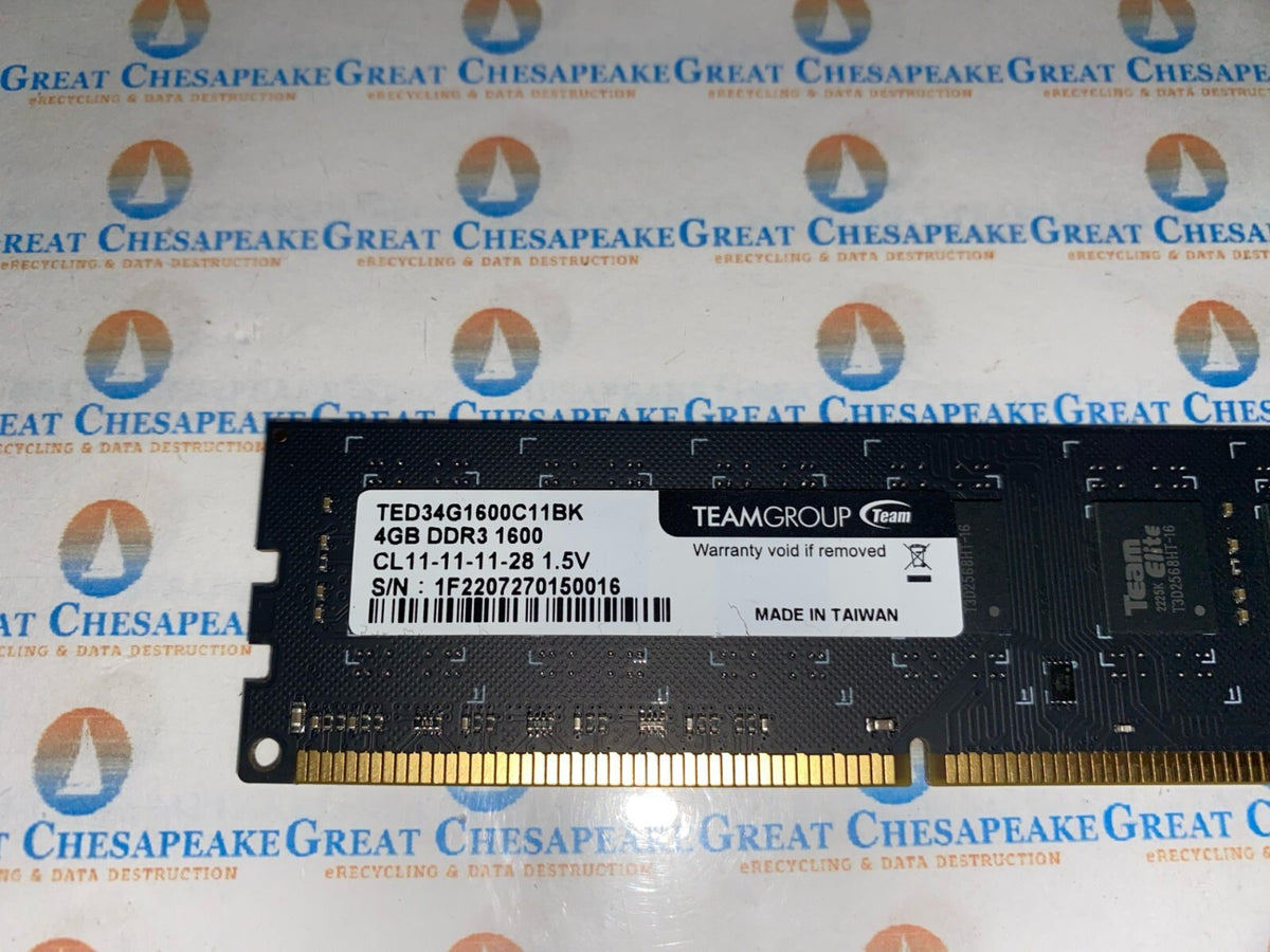 TEAMGROUP TED34G1600C11BK 4GB DDR3-1600 desktop memory module