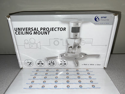 NEW AMER Projector Mount - Ceiling Bracket LCD DLP Tilt 360° Swivel 30lbs White!