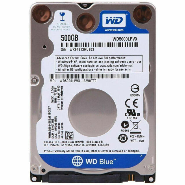 Western Digital WD5000LPVX-08V0TT5 Blue 500GB SATA 5400RPM 2.5" HDD TESTED!
